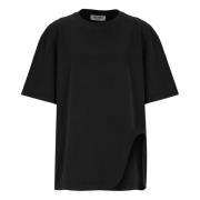 The Attico Svart Bomull T-shirt med Broderat Logotyp Black, Dam