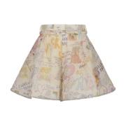 Zimmermann Belted Tuck Skort Multicolor, Dam