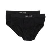 Tom Ford Svart Logotyp Midja Stretchunderkläder Black, Herr