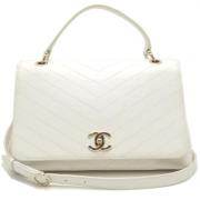 Chanel Vintage Pre-owned Laeder chanel-vskor White, Dam