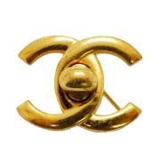 Chanel Vintage Pre-owned Tyg broscher Yellow, Dam