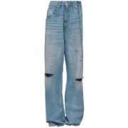 MM6 Maison Margiela Jeans med lös passform Blue, Dam