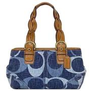 Coach Pre-owned Pre-owned Canvas axelremsvskor Blue, Dam