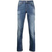 Dondup Blå Bleach Wash Whiskering Jeans Blue, Herr