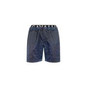 Roberto Cavalli Djurmönster Logga Simshorts Blue, Herr