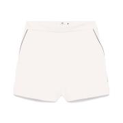 Elisabetta Franchi Beige Broderad Logga Sidoficka Shorts White, Dam