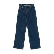 A.p.c. Elisabeth Denim Jeans med Kontrastsömnad Blue, Dam