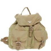 Prada Vintage Pre-owned Nylon ryggsckar Beige, Dam