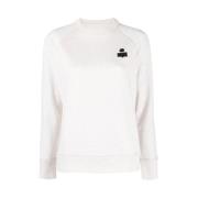 Isabel Marant Étoile Ecru Logo Print Crew Neck Sweatshirt Beige, Dam