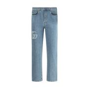 Gucci Klassiska Straight Leg Jeans Blue, Herr