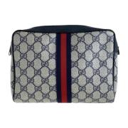 Gucci Vintage Pre-owned Canvas kuvertvskor Blue, Dam