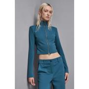 Patrizia Pepe Essential Biker Jacket Blue, Dam