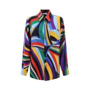 Emilio Pucci Sidenskjorta med Iris-tryck Multicolor, Dam