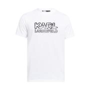 Karl Lagerfeld Vit Logot-shirt Stiligt Herrmode White, Herr