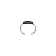 MM6 Maison Margiela Stiligt Läderarmband med Logotyp Gray, Dam