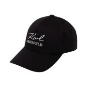 Karl Lagerfeld Svart Baseballkeps med Silver Logo Black, Unisex