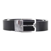 Emporio Armani Omvändbar Multifärgad Läderbälte Black, Unisex