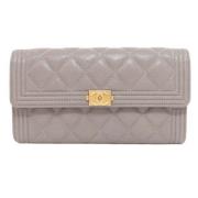 Chanel Vintage Pre-owned Laeder plnbcker Gray, Dam