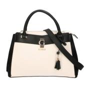 Guess Ivory Luxury Satchel Handväska White, Dam