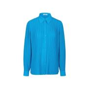 Riani Veckad blus med sidoslitsar Blue, Dam