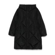 Max Mara Weekend Svart Quiltad Pufferjacka med Huva Black, Dam