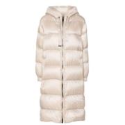 Max Mara Iridescent Puffer Jacket med huva Beige, Dam