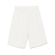 Loulou Studio Vita Veckade Shorts med Fickor White, Dam