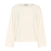 Cream Casual Sweatshirt Eggnog Stil Beige, Dam