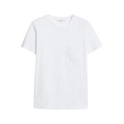 Max Mara Klassisk Bomull T-shirt med Monogramficka White, Dam