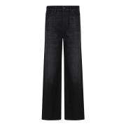 7 For All Mankind Svarta Jeans Höj Garderob Stil Komfort Black, Dam