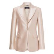 Alberta Ferretti Elegant Mikado Blazer i Elfenben Pink, Dam