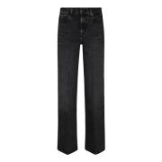 7 For All Mankind Raka Straight Jeans Black, Dam