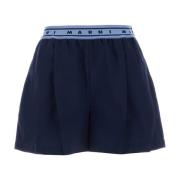 Marni Ull Navy Blå Shorts Blue, Dam