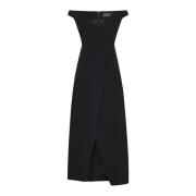 Solace London Svart Karter Midi Klänning Black, Dam