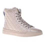 Baldinini Trainers in vanilla quilted leather and patent leather Beige...