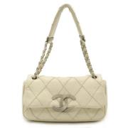 Chanel Vintage Pre-owned Laeder axelremsvskor White, Dam