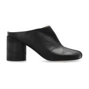 MM6 Maison Margiela Lädertofflor med klack Black, Dam