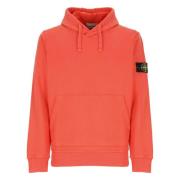 Stone Island Orange Bomullshoodie med Logopatch Orange, Herr