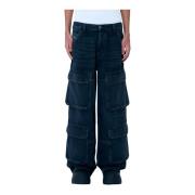 Diesel Denim Cargo Byxor med Flera Fickor Blue, Herr