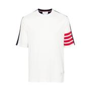 Thom Browne Tvåtonig Stripe Crew Neck T-shirt White, Herr