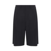 MM6 Maison Margiela Svarta shorts i ullblandning med bomullsjersey bak...