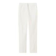 Twinset Rakbensbyxor i bomullsblandad gabardin White, Dam