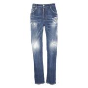 Dsquared2 Blå Ripped Bomulls Jeans för Män Blue, Herr