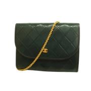 Chanel Vintage Pre-owned Laeder axelremsvskor Green, Dam