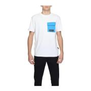 Napapijri Vit Bomull Crew Neck T-shirt White, Herr