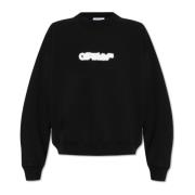 Off White Sweatshirt med tryckt logotyp Black, Herr