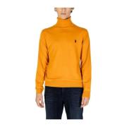 U.s. Polo Assn. Orange Cashmere Blend Sweater Herrstickat Orange, Herr