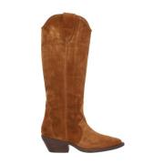 Alpe Kamel Mocka Cowgirl Boot med 5cm Gummisula Brown, Dam