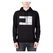 Tommy Jeans Grafisk Hoodie Svart Print Höst/Vinter Black, Herr