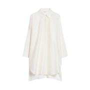 Max Mara Stilig Oversized Skjorta med Stickade Ärmar White, Dam